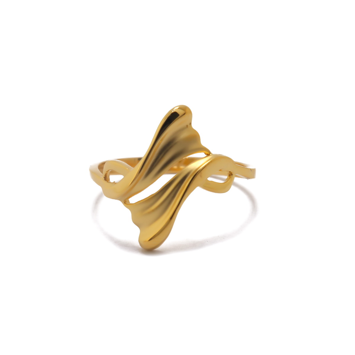 22k Gold Plain Classic Curvy Ring - Image 2