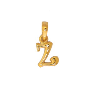 22k yellow gold pendant plain alphabet z