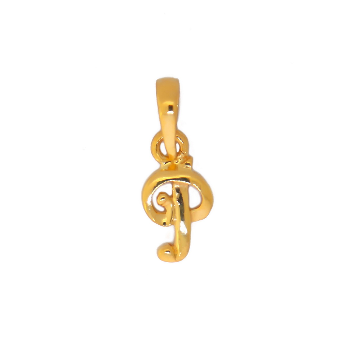 22k yellow gold pendant plain alphabet p