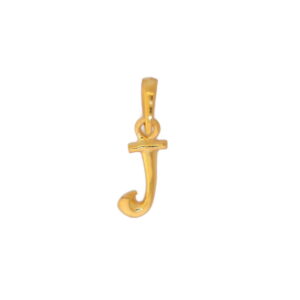 22k yellow gold pendant plain alphabet j