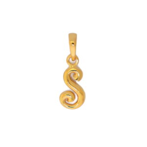 22k yellow gold pendant plain stylish alphabet s