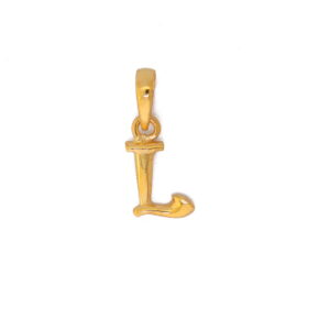 22k yellow gold pendant plain alphabet l