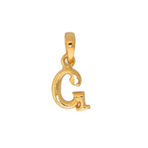 22k yellow gold pendant plain alphabet g