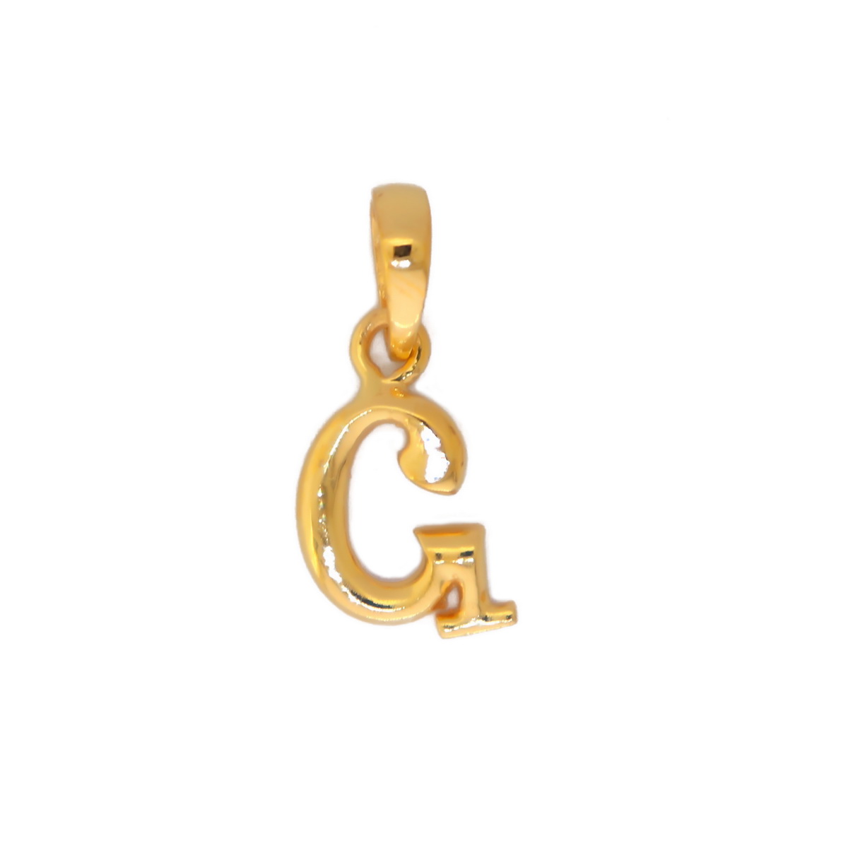 22k yellow gold pendant plain alphabet g
