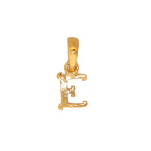 22k yellow gold pendant plain elegant alphabet e