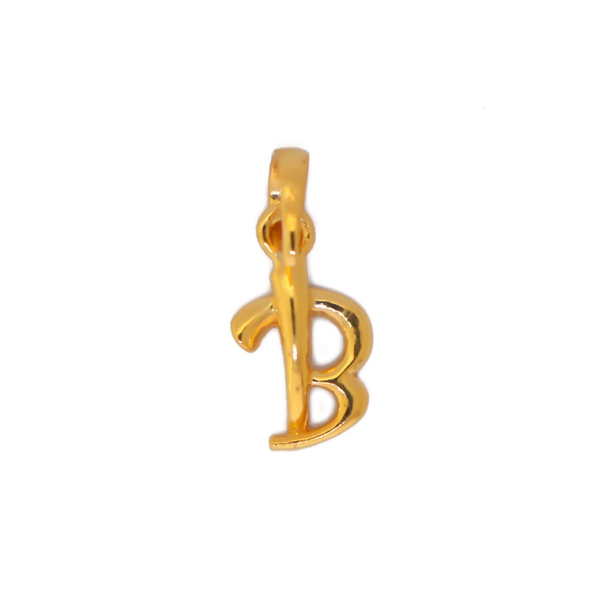 22k yellow gold pendant plain alphabet b