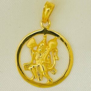22k gold plain Round with hanuman pendants