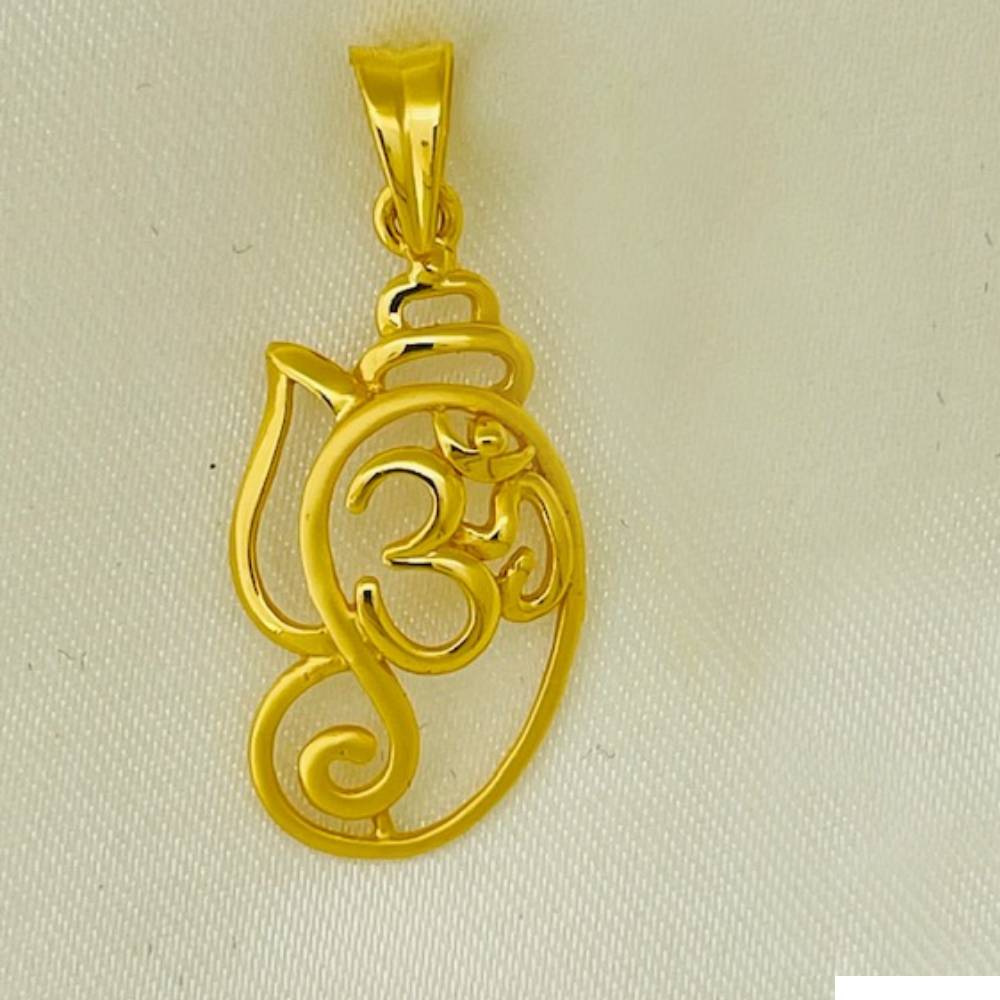 916 Gold Om With Ganpati Pendants
