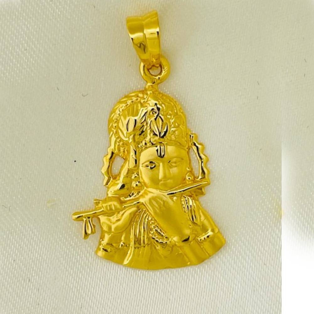 22k Gold Plain Krishna Design Pendants
