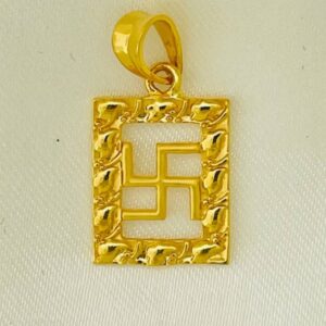 916 Gold Plain Swastik Pendants