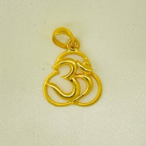 22K Gold Plain Om Pendants