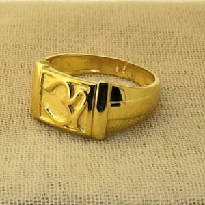 22K Gold Om Letter Ring