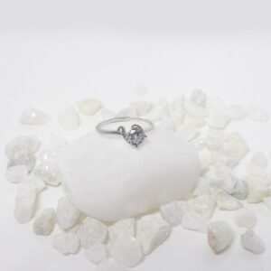 Silver zircon classic ring