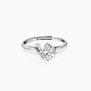 Silver zircon classic ring
