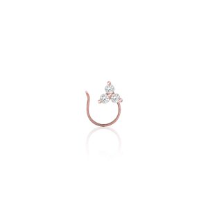 Rose gold clover nose pin