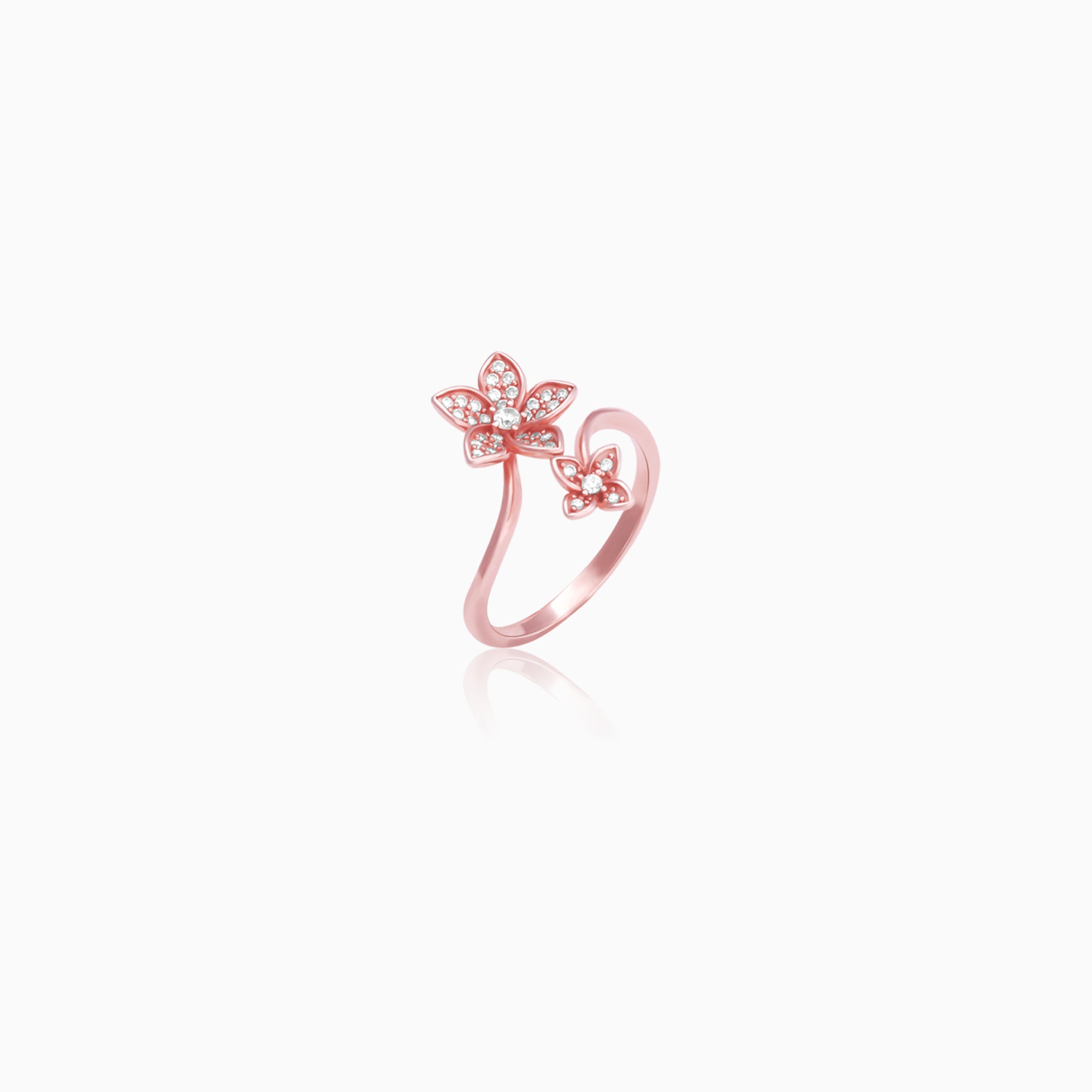 Rose gold blooming flower ring - Image 4