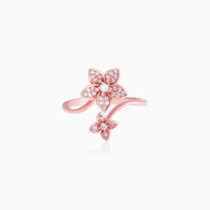 Rose gold blooming flower ring