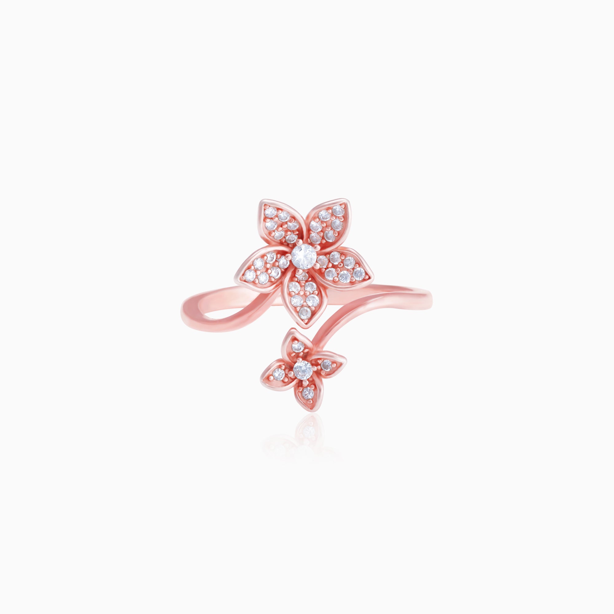 Rose gold blooming flower ring