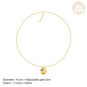 Golden evil eye charm necklace