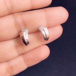 Silver half hoop earrings