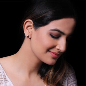Silver half hoop earrings