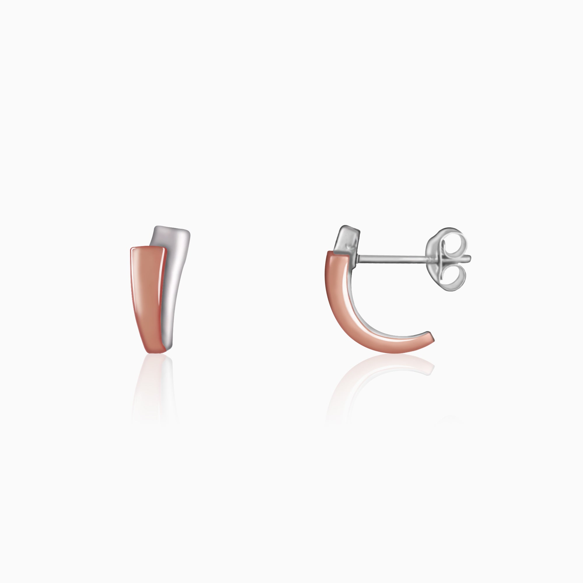 Silver half hoop earrings
