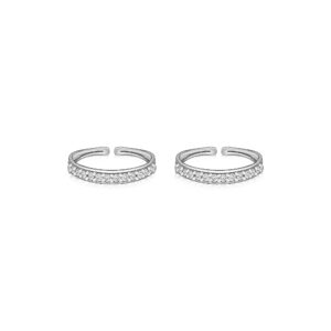 Silver Zircon Minimal Toe Rings