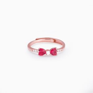 Anushka sharma rose gold cherry bow heart ring
