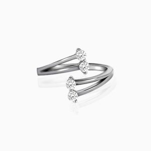 Anushka sharma silver zircon charm ring