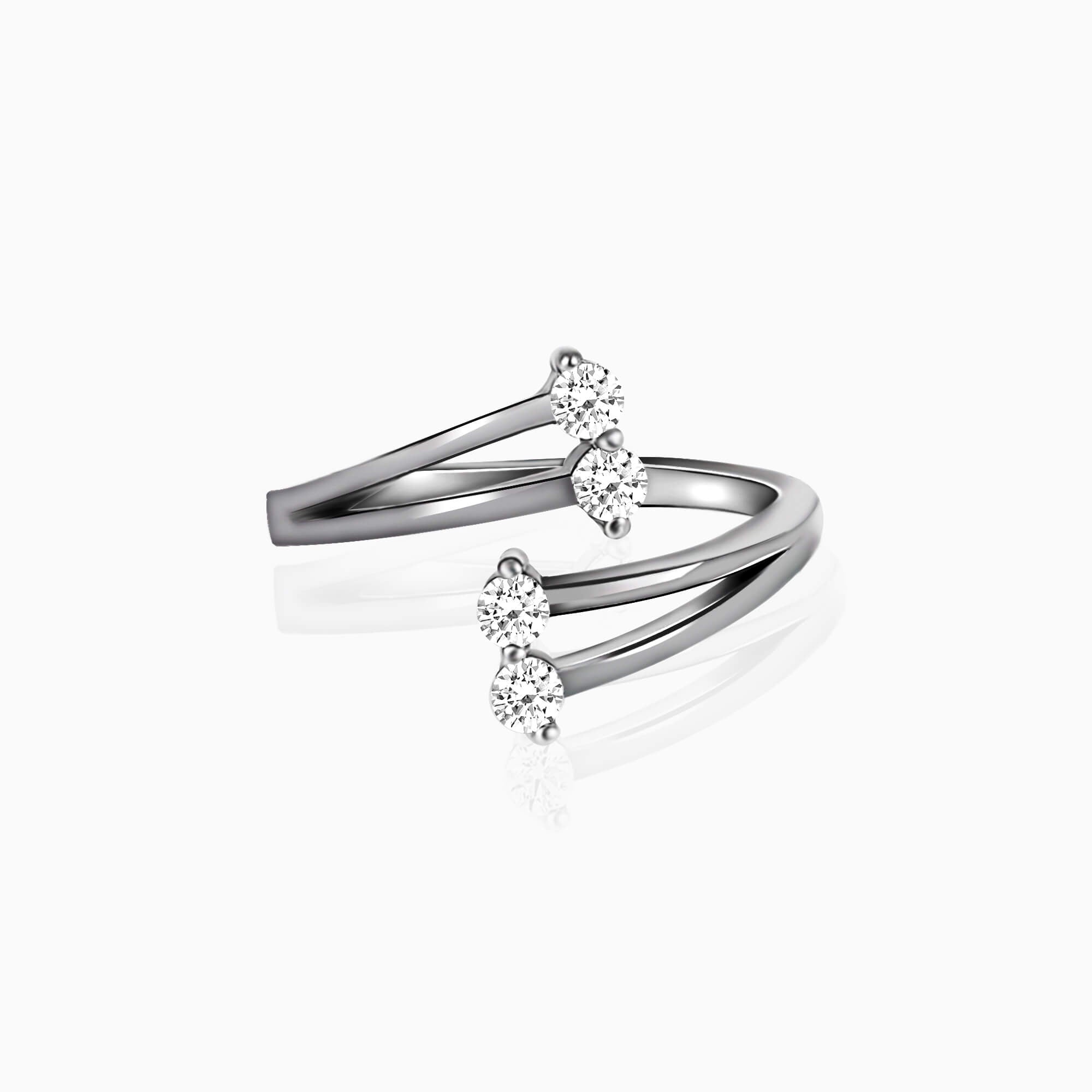 Anushka sharma silver zircon charm ring