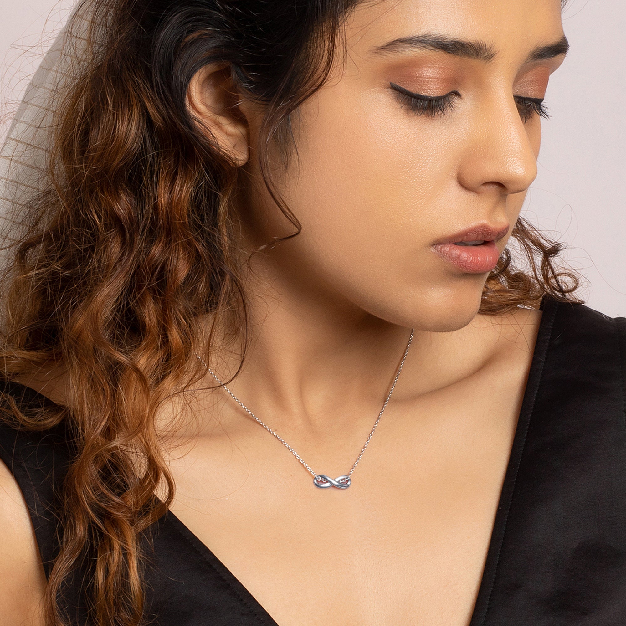 Oxidised Silver Infinity Necklace - Image 3