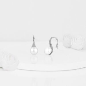 Silver pearl tiny stud earrings
