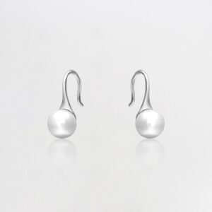Silver pearl tiny stud earrings