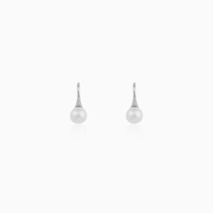 Silver pearl tiny stud earrings