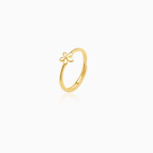 Golden tiny flower ring
