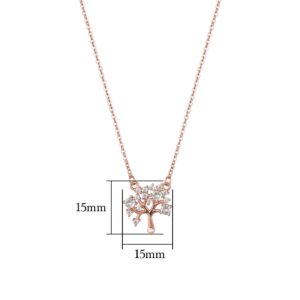 Rose gold tree of life necklace
