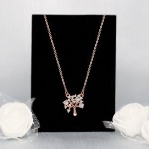 Rose gold tree of life necklace