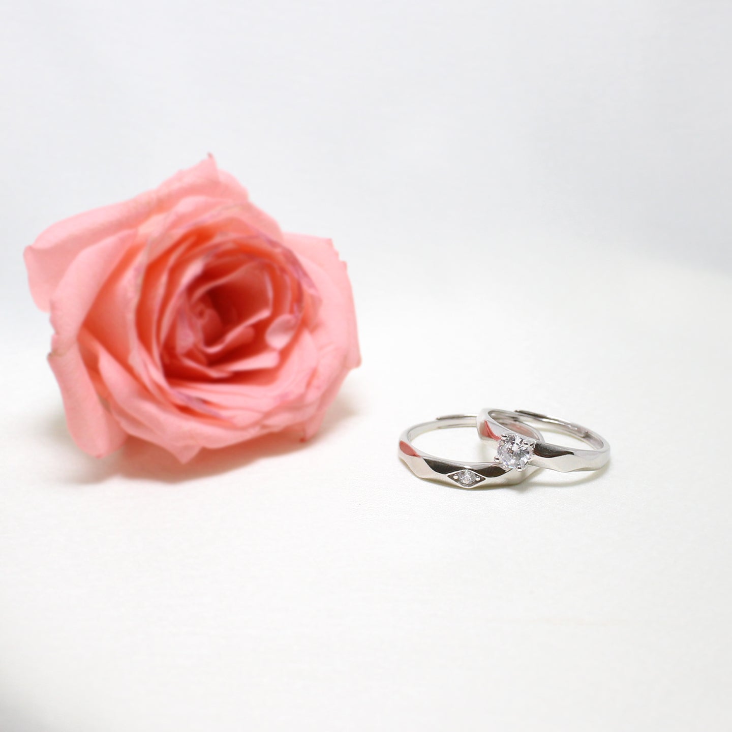 Silver rhomb couple band - Image 3