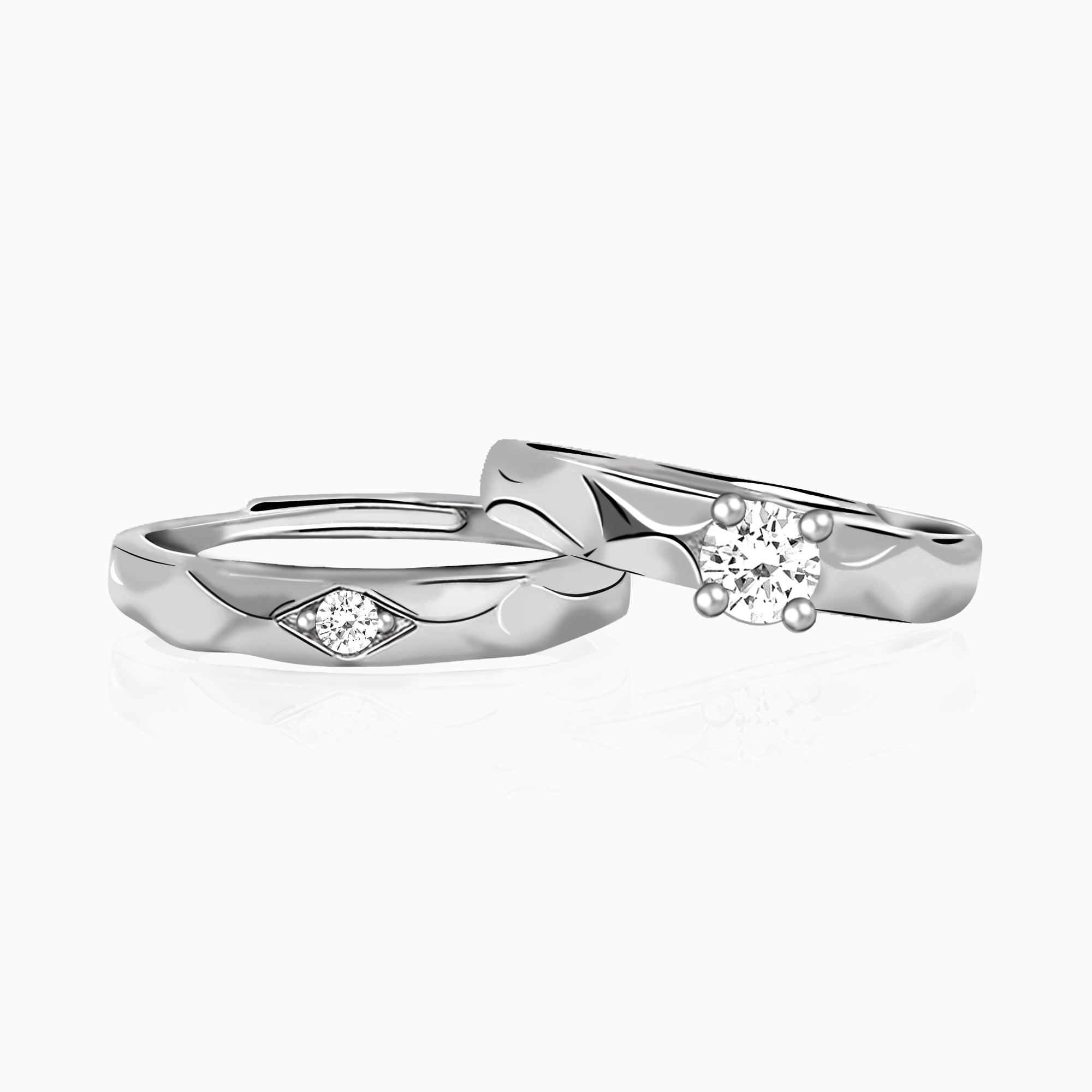 Silver rhomb couple band