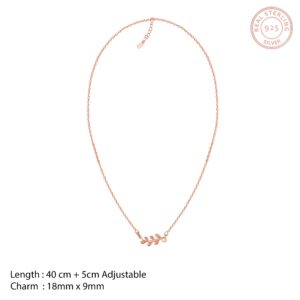 Rose gold minimal leaf pendant