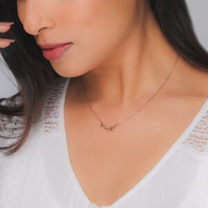 Rose gold minimal leaf pendant