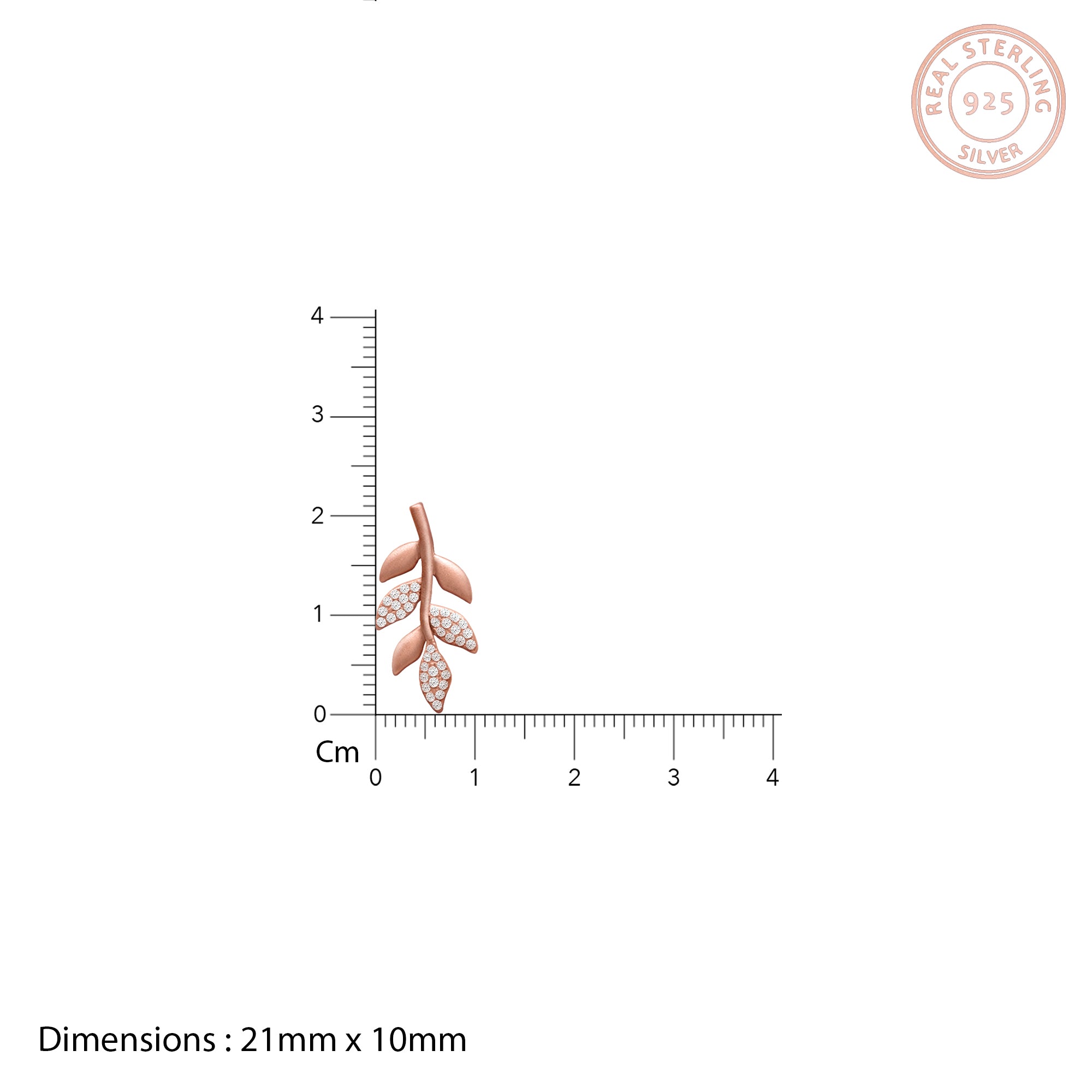 Matte rose gold twig earrings - Image 4