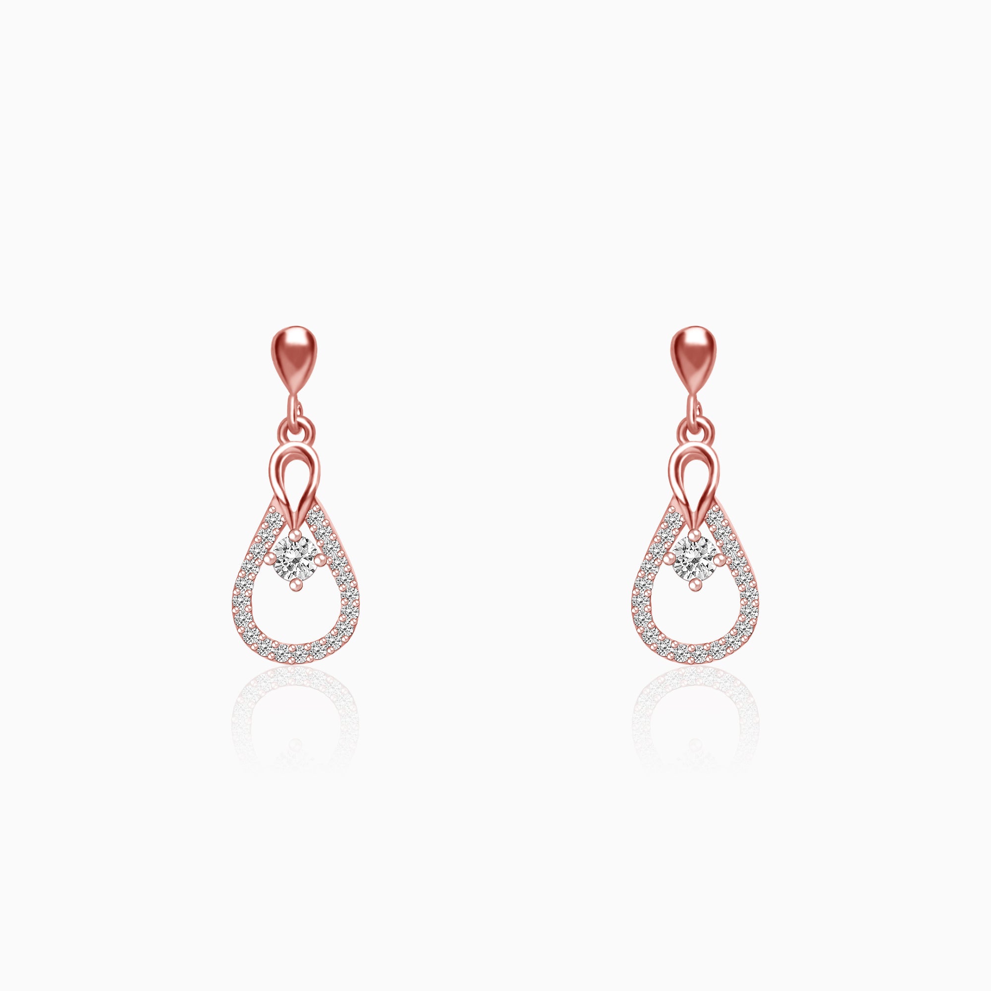 Rose gold drizzle drop earrings
