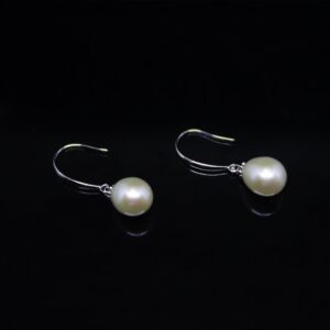 White pearl drop earrings