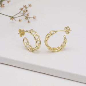 Anushka sharma golden linked hoop earrings