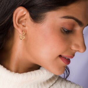 Anushka sharma golden linked hoop earrings
