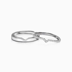 Silver cupid arrow couple bands
