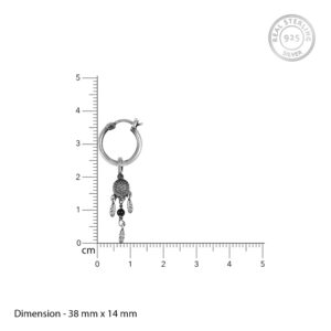 Oxidised silver dreamcatcher hoops