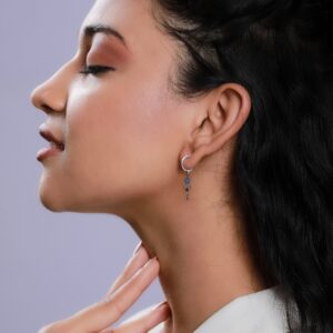 Oxidised silver dreamcatcher hoops