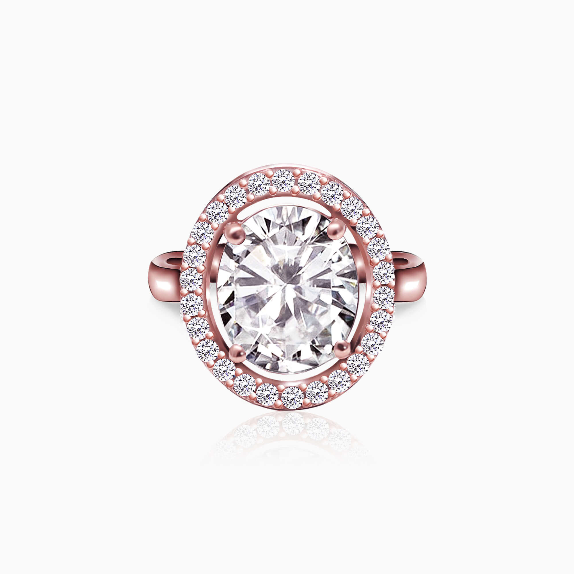 Rose gold solitaire ring